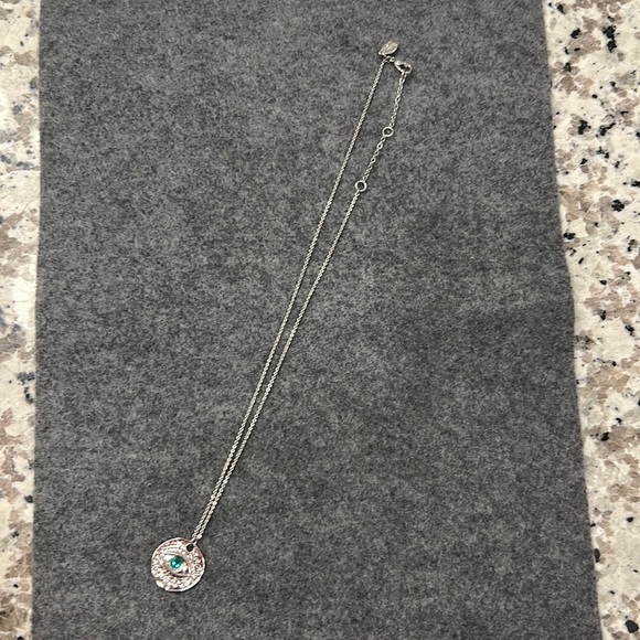 Dainty Silver Evil Eye Necklace - Picture 2 of 3